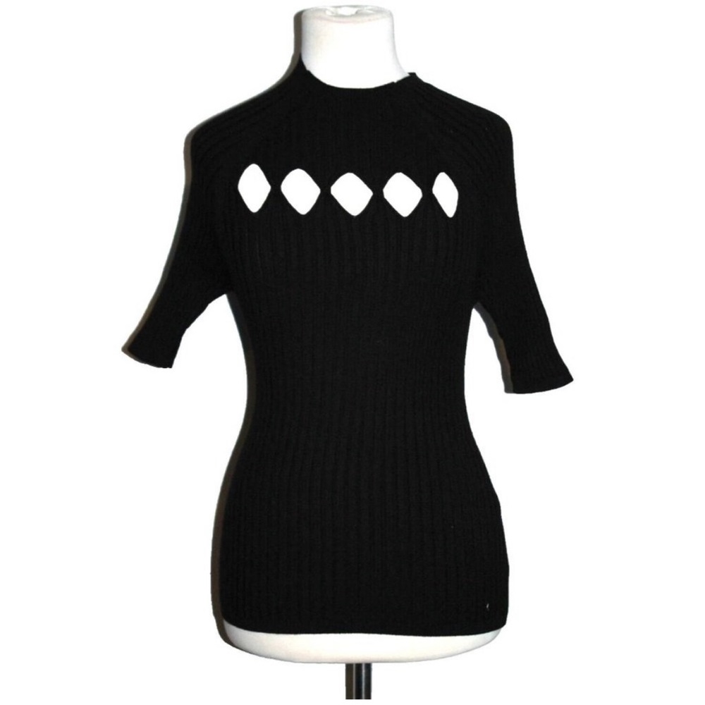 White House Black Market Diamond Cutout Sweater Large